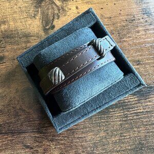 David Yurman Triple Wrap Cable Bracelet in Brown Leather